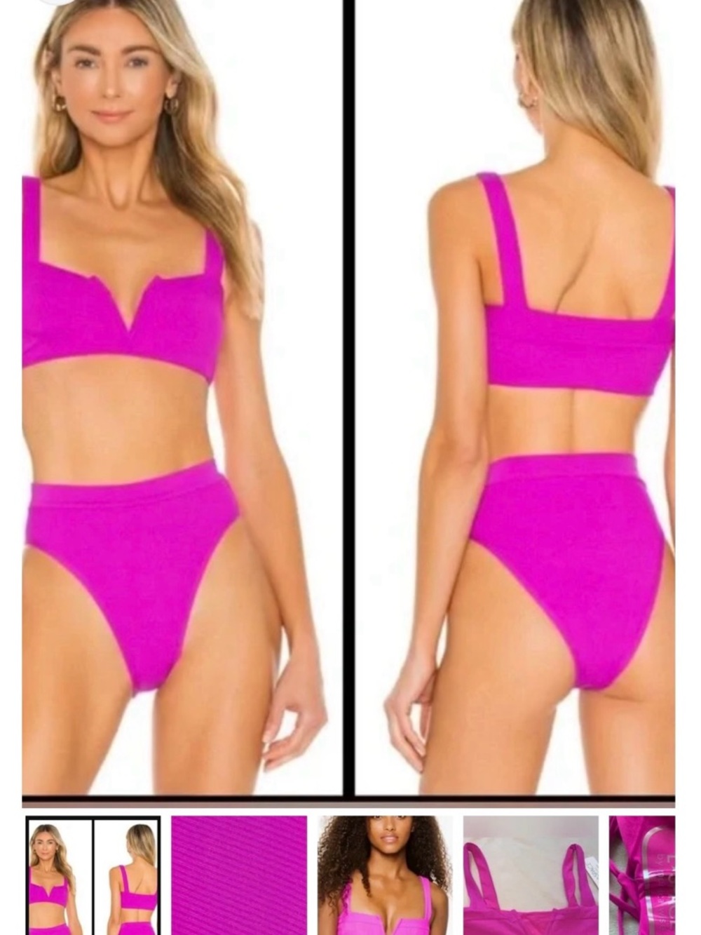 l*space Hot Pink High Waist Bikini Set